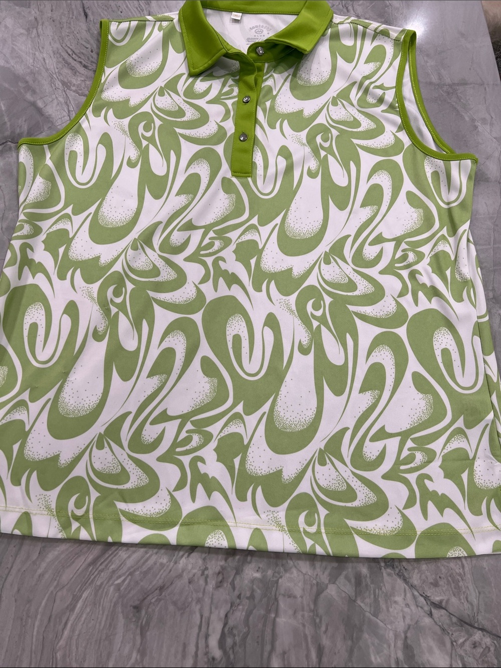 Women’s Sleeveless Polo Top in Lime Green & White (NWOT: New without tags)